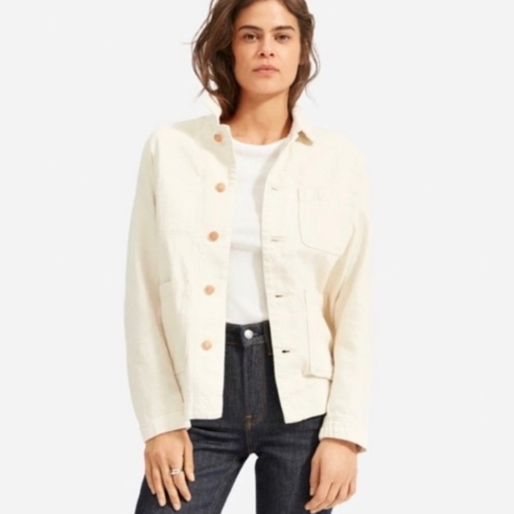 Everlane denim chore jacket in bone